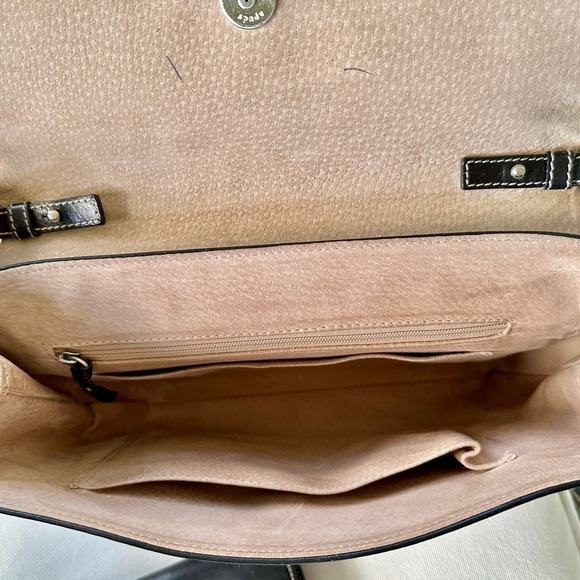 KATE SPADE,NEW YORK, AUTHENTIC,BLACK LEATHER SHOULDERBAG & MATCHING CLUTCH PURSE - Picture 16 of 16